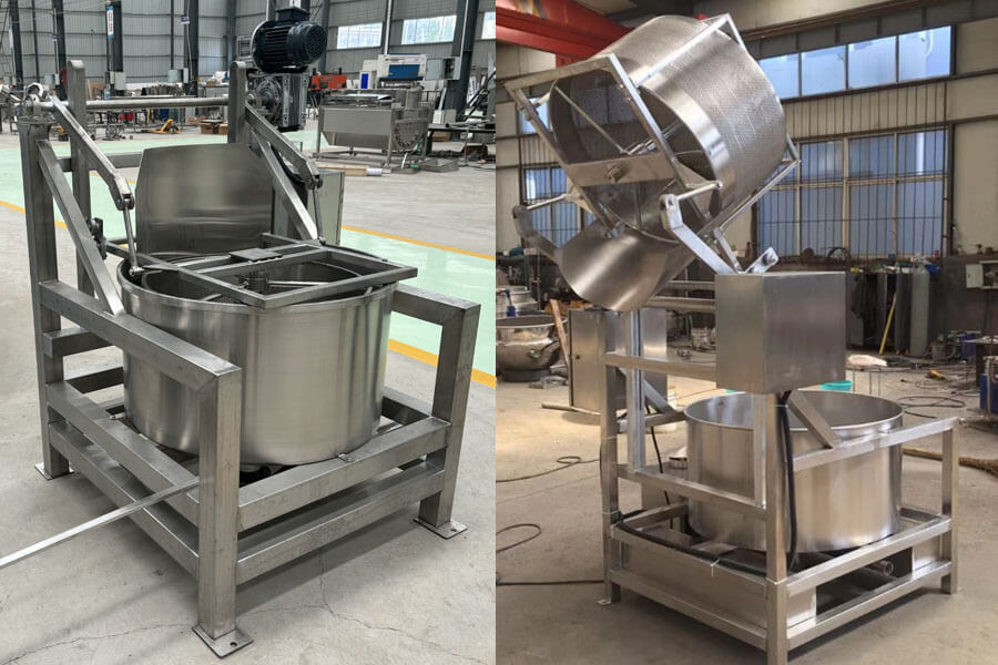 Automatic Top Mechanical Lift & Tilt Discharge Centrifugal Potato Chips Dewatering & De-Oiling Machine
