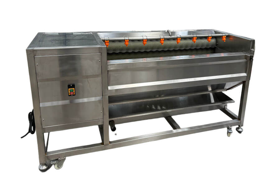 Commercial Batch Type Brush Roller Potato Washing Peeling Machine
