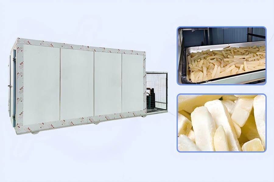 Industrial Batch-Type Blast French Fries Freezer Machine. Instant French Fries Freezing Cabinet