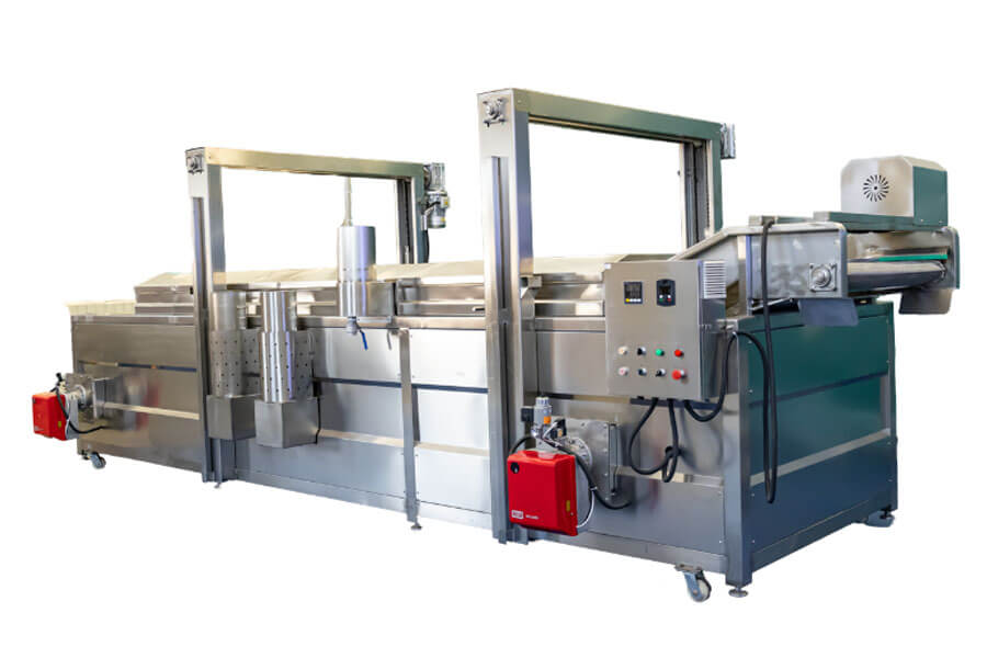 Industrial Continuous Gas Heating Blanching Frying Machines for Potato Chips & French Fries Production Lines