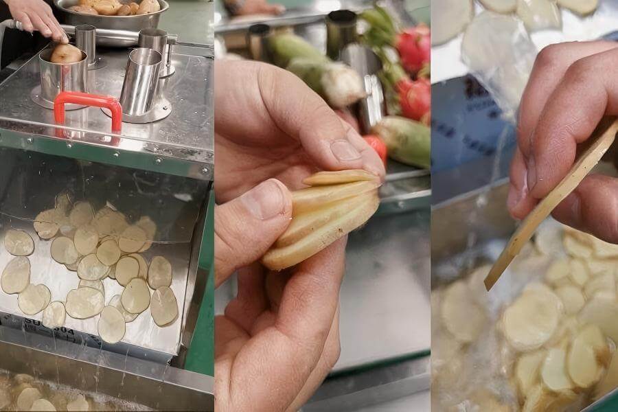 Commercial Multi-Tube Potato Slicing Machine Cutting Results
